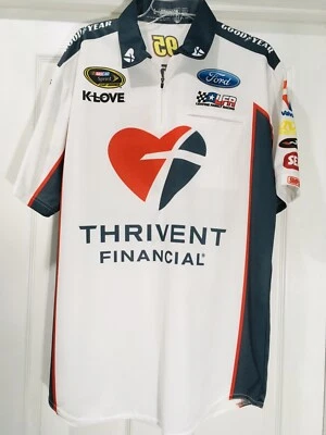 Camisa de carreras Nascar Leavine #95 Michael McDowell autografiada Simpson L Pit Crew Foto 1 de 4