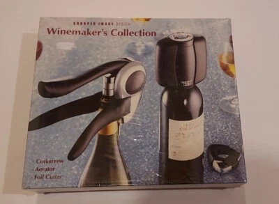 Sharper Image Design Winemaker's Collection Corkscrew Aerator Foil Cutter NEW - Image 1 of 2