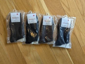 Lot of 4 NWT Hanna Andersson Crew Socks Black Brown Size 10/12 - Picture 1 of 2