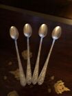 Set Of 4 Stieff Corsage Sterling Silver  Iced Tea Spoons
