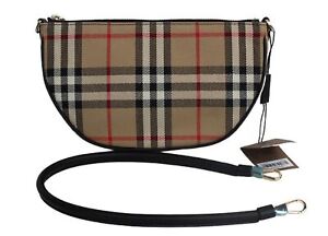 BURBERRY Ladies Olympia Archive Beige Vintage Check Zip Pouch Bag OS NEW RRP620