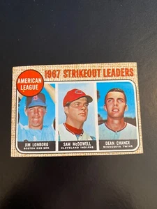 1968 TOPPS #12 A.L. STRIKEOUT LEADERS!! SAM McDOWELL!! LONBORG!! $1 SHIPPING!! - Picture 1 of 2