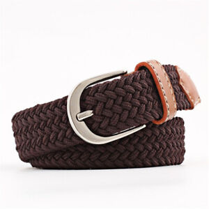 Belt For Mens Elastic Waistband Canvas Buckle Braided Womens Woven Stretch` -