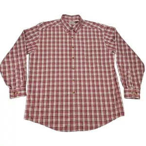 LL Bean Mens Plaid Shirts Size Large Red Button-Up Long Sleeve Outdoor Hiking - Picture 1 of 8