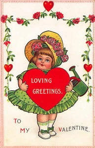To My Valentine Loving Greetings Hearts No 406 Postcard - Picture 1 of 2