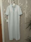 Vintage St Bernard Summer Night Dress UK 12-14 Ditsy Floral Blue White Read Desc