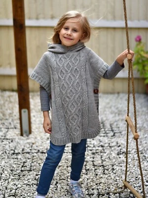VITALINA CRAFT Knitting Pattern - Saunter Poncho (Toddler, Child and Teen sizes)