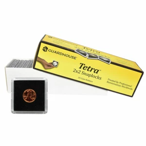 25 Guardhouse Penny/Cent Tetra 2x2 Snaplock Coin Holders - Picture 1 of 1
