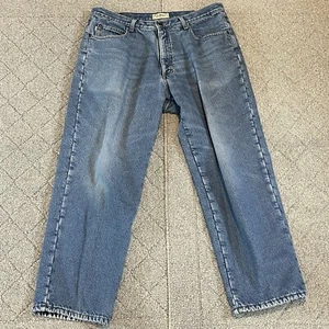 Pantalones de mezclilla forrados de lana LL Bean para hombre 38x30 (29) azul calce relajado pierna recta - Imagen 1 de 10