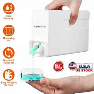 35oz Laundry Whitener Container Powder Dispenser Bottle Storage Box with Sticker - Picture 1 of 11
