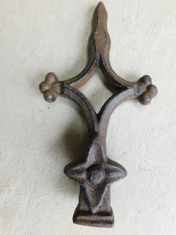 6" Cast Iron Antique Style Rustic Fleur De Lis Finial Garden Statue Home Decor Cover