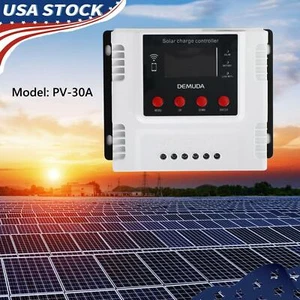 PWM 30A 12V 24V 48V Solar Charge Controller For Lifepo4 Lead Acid Gel Battery YU - Picture 1 of 12