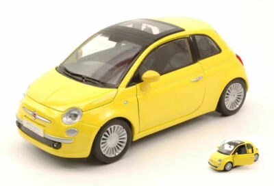 Fiat 500 2009 Jaune 1:24 Model Motormax - Photo 1/2