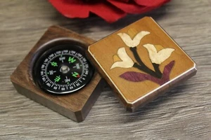 Kompass Box Tasche Militär Camping Armee Wandern Camping Blume Handarbeit - Bild 1 von 4