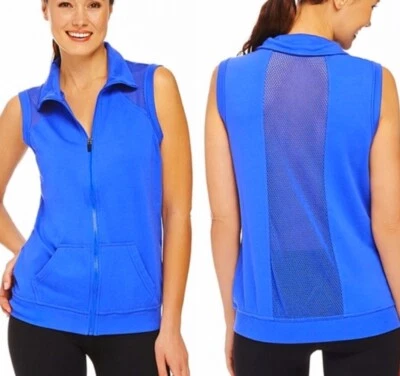 Fabletics Temecula Vest Royal Blue Full Zip Sleeveless French Terry Vest M NWT - Image 1 of 4