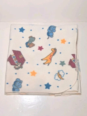Vintage Springmaid Noah’s Ark Fleece Baby Blanket Lovey - Image 1 of 4