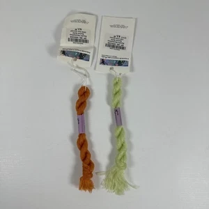 2 Skeins Needle Necessities Rachel Solid Nylon Floss Lime Green Sun Orange 10 Y - Picture 1 of 10