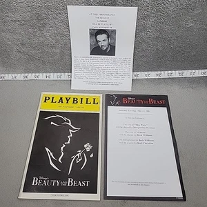 Beauty and the Beast Broadway Playbill – 2 Cast Slips – Lunt-Fontanne - FREE SHP - Picture 1 of 7