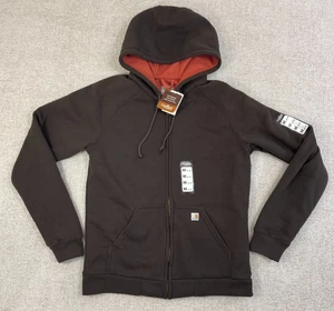 New Carhartt Women's Medium (8-10) Full Zip Hoodie Thermal Lined Brown - Picture 1 of 6