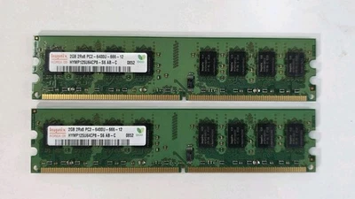 Hynix 4GB (2GBx2) 2Rx8 PC2-6400U-666-12 HYMP125U64CP8-S6 AB-C Ram Memory - Image 1 of 4