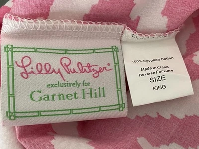 Lilly Pulitzer for Garnet Hill hot pink and white pillowcase king size - Image 1 of 4