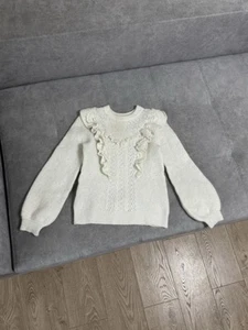 La Maille Sezane Strickpullover Wollweiß Retro-Stil Damen XS Größe - Bild 1 von 12
