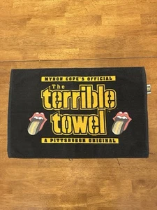 Pittsburgh Steelers Terrible Towel Rolling Stones Concert Black Original Rare - Picture 1 of 6
