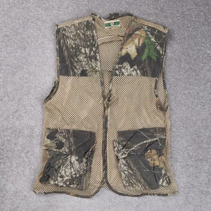 Vintage Game Winner Hunting Camouflage Mesh Medium Sleeveless Full Zip Vest - Picture 1 of 9
