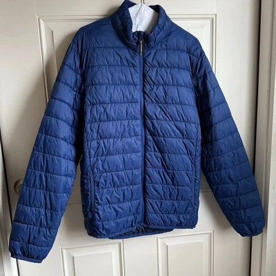 Old Navy Men's Blue Lightweight Puffer Packable Full Zip Jacket Size Medium - Image 1 of 4