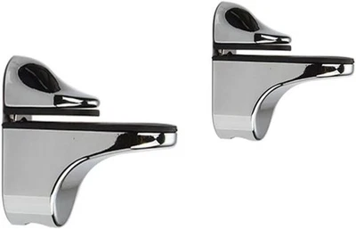 Adjustable Wood/glass Shelf Bracket Wall Mount Polished Chrome 2 Pack - Image 1 of 4