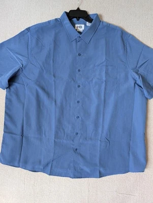 HB Harbor Bay Shirt 3XL Button up Men’s Blue Short Sleeve Excellent Condition - Image 1 of 4