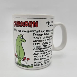Taza de café vintage Capricornio Contenova Japón astrología zodiaco taza de té rana  - Imagen 1 de 9
