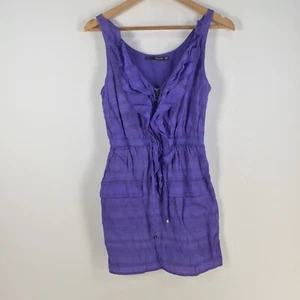 Seduce womens dress size 8 mini purple pencil sleeveless Vneck zip 064628 - Picture 1 of 8