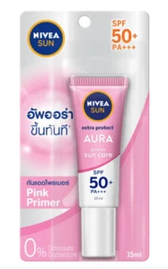 Nivea Sun Extra Protect Pink Primer Aura Sun protection serum SPF50+ PA+++ 15ml. - Picture 1 of 4