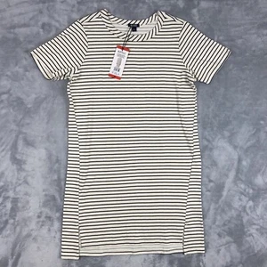 NWT Buffalo David Bitton M Everyday Black Striped Short Sleeve Dress Length 38” - Picture 1 of 9