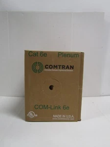 COMTRAN CAT6E 38601 PLENUM WHITE 1000' CMP 4Pr 23 AWG Solid 550MHz NEW FREE SHIP - Picture 1 of 7