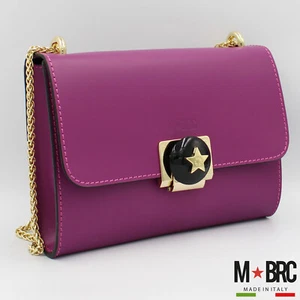 M*BRC design Massimo Braccialini purple leather clutch bag purse Made in Italy - Picture 1 of 7