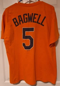 Jeff Bagwell Houston Astros #5 Majestic T Shirt Sz Large Orange - Picture 1 of 5