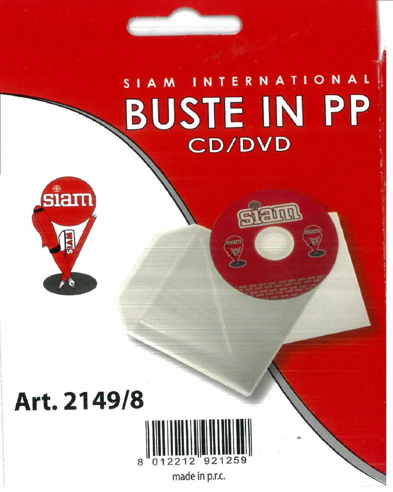 500 BUSTINE per CD/DVD TRASPARENTI LUCIDE - Cod. 2149/8 - Immagine 1 di 1