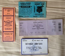 (4) Minor League Ticket Stubs, Pittsfield Mets, Diamond Dogs,Lumberjacks,Defunct