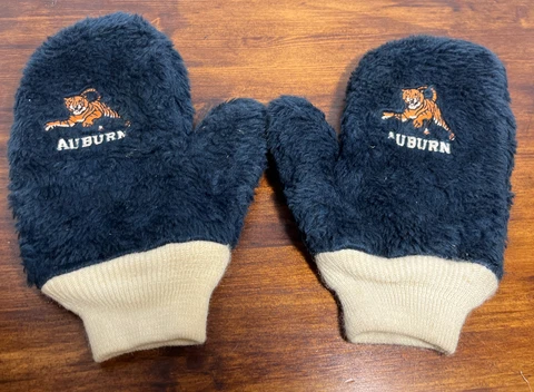 Vintage Auburn Tigers Hand Gloves Mittens Fuzzy Blue Orange Cover