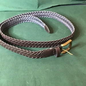 womens large leather braided belt - Picture 1 of 4