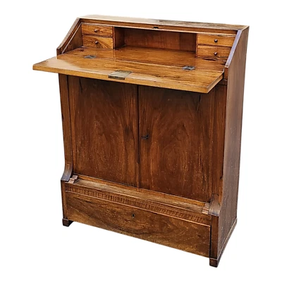 RIBALTA SCRIVANIA da Ufficio Secretaire con ante Legno di Noce Stile Biedermeier - Immagine 1 di 4