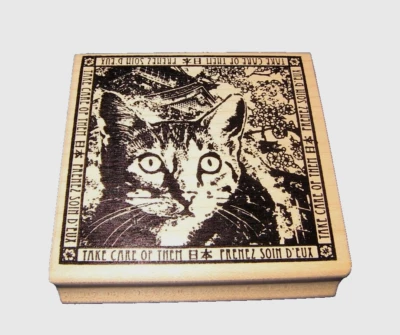 SELLO DE GOMA RARO MAGENTA EDICIÓN LIMITADA NUEVO - GATO - ¡CUÍDALO! Foto 1 de 4