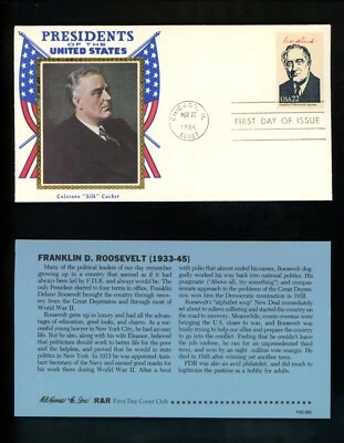 US FDC #2216 2219 / 2219d Colorano / R&R 1986 IL Presidents Franklin D Roosevelt - Image 1 of 2