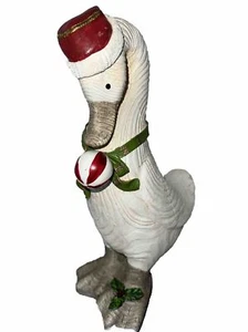 Vintage Christmas Goose Holly Christmas Ornament Hand painted 12" Folk Art - Picture 1 of 11