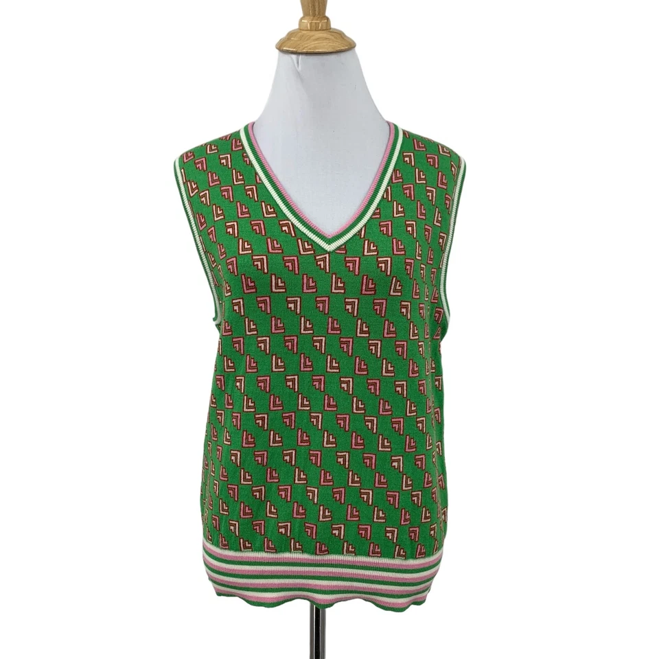 Tory Buch Vest Womens XS Extra Small Coolmax Sport Merino Wool Blend Sweater - Imagem 1 de 4