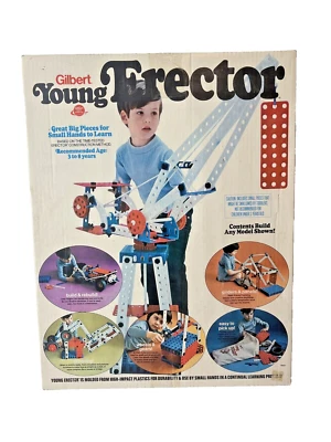 NUEVO EN CAJA 1973 VINTAGE Gilbert Young Monector Set Piezas Grandes Engranajes Juguetes de Construcción Foto 1 de 4