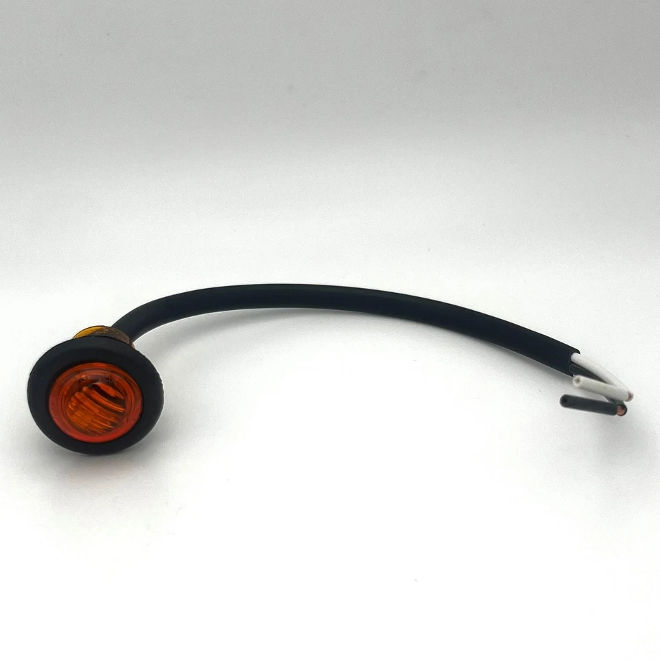 Buyers Products 5627524, .75" Round Marker Light - 3 LED Amber w/ Stripped Leads - Image 1 of 1