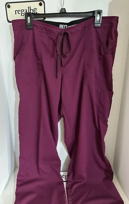 Grey's  Anatomy Women’s  Wine Scrub Pants Size Large Drawstring - Image 1 of 4